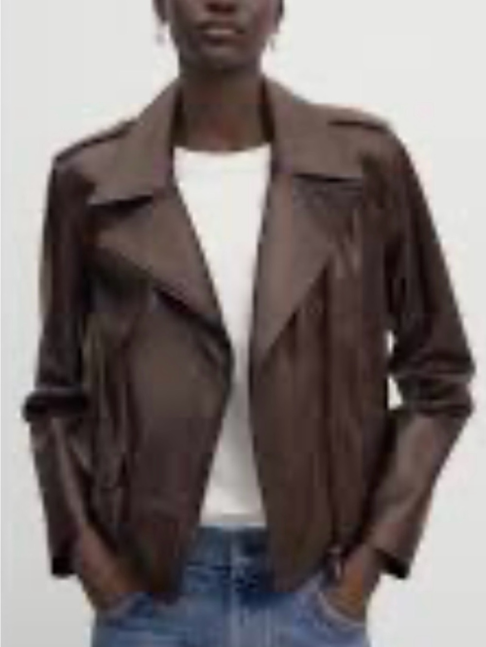 NWOT Massimo Dutti Dark Brown Burgundy Nappa leather Moto Biker Jacket size M-L